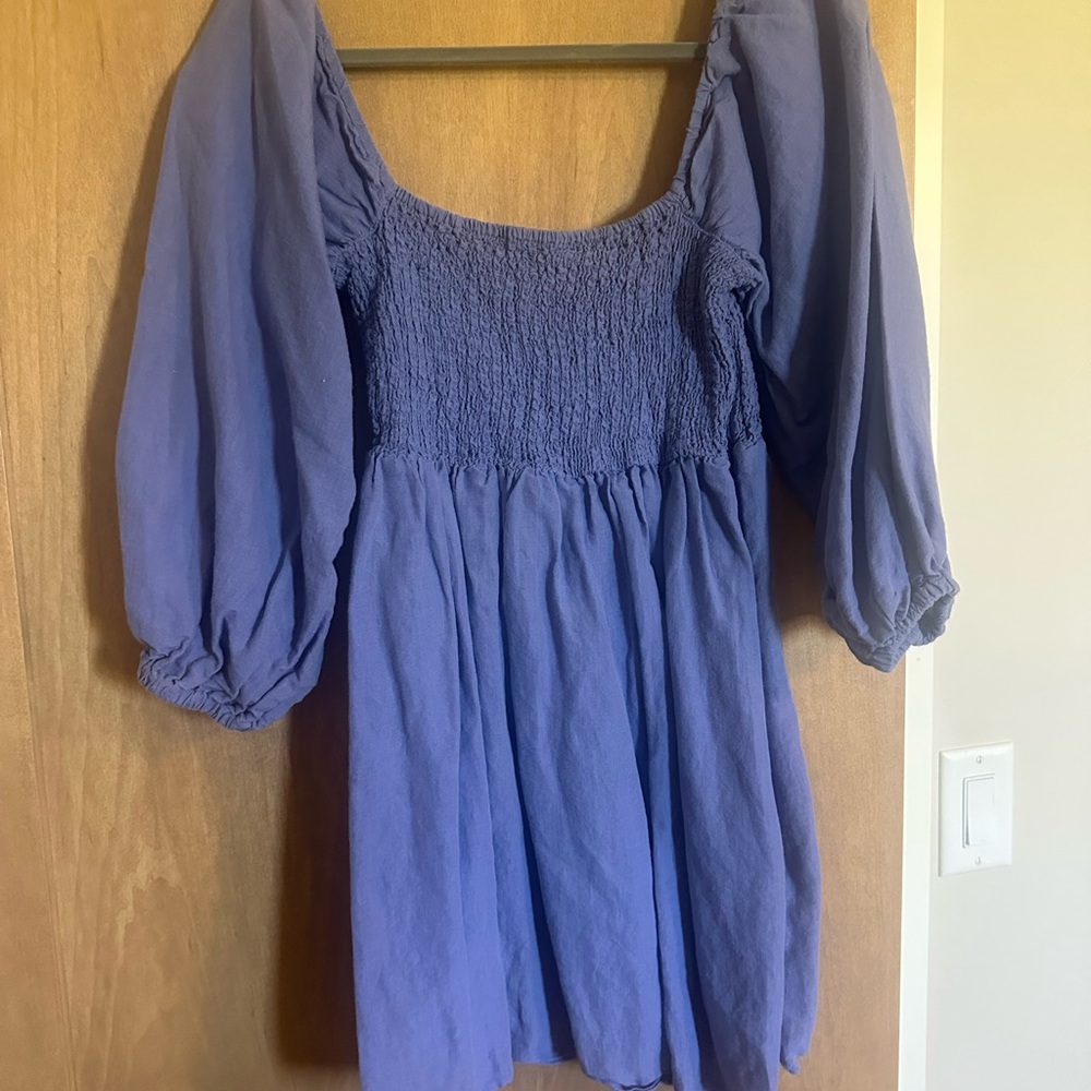 Urban Outfitters Blue Smocked Top